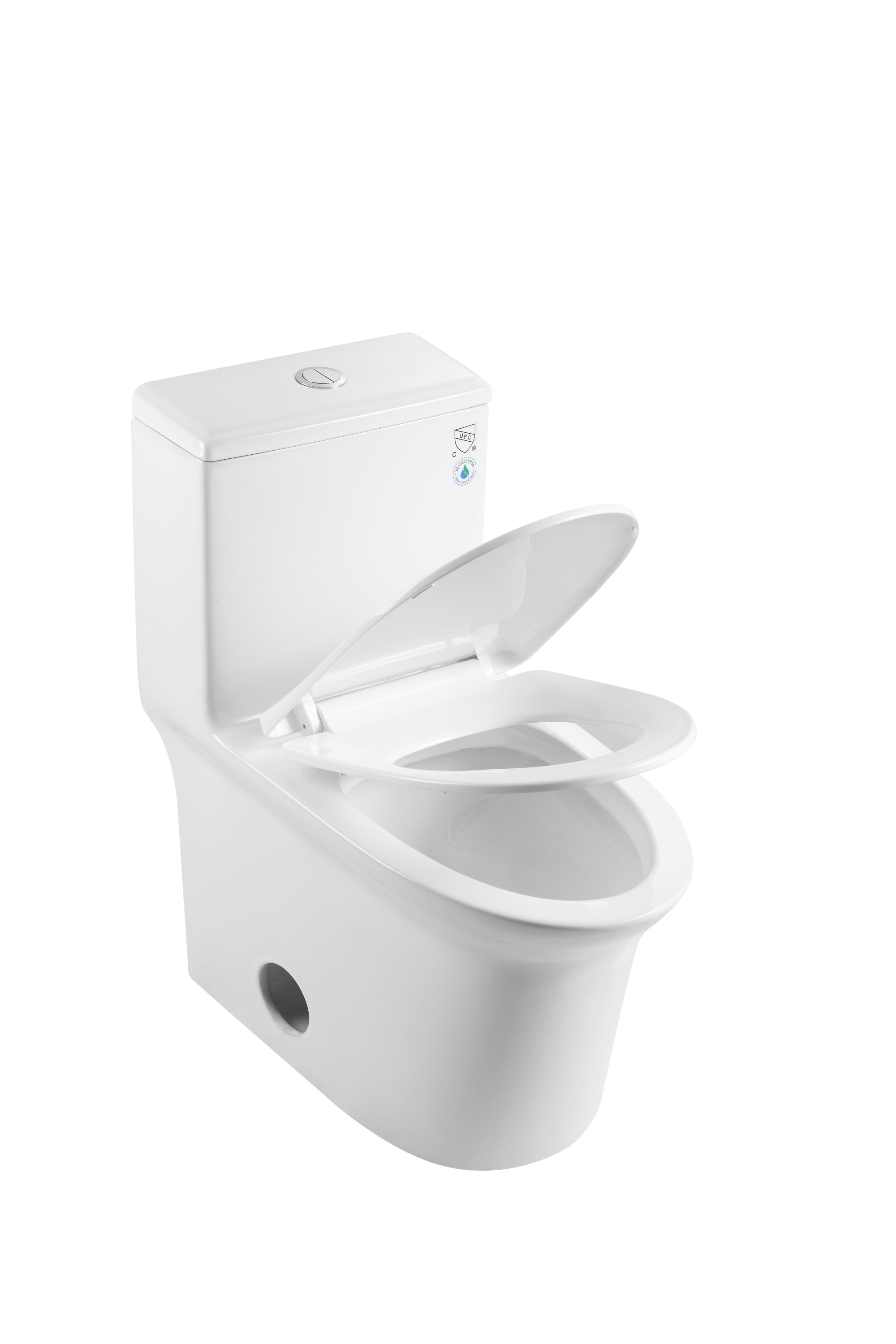 1.1/1.6 GPF Elongated Comfort Height Super Quite Flushing Floor Mounted One-Piece Toilet, CUPC Certified, WaterSense Cetified, Ceramic, White Color, Soft Close Seat