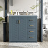 36-inch freestanding bathroom vanity with white ceramic sink, front view