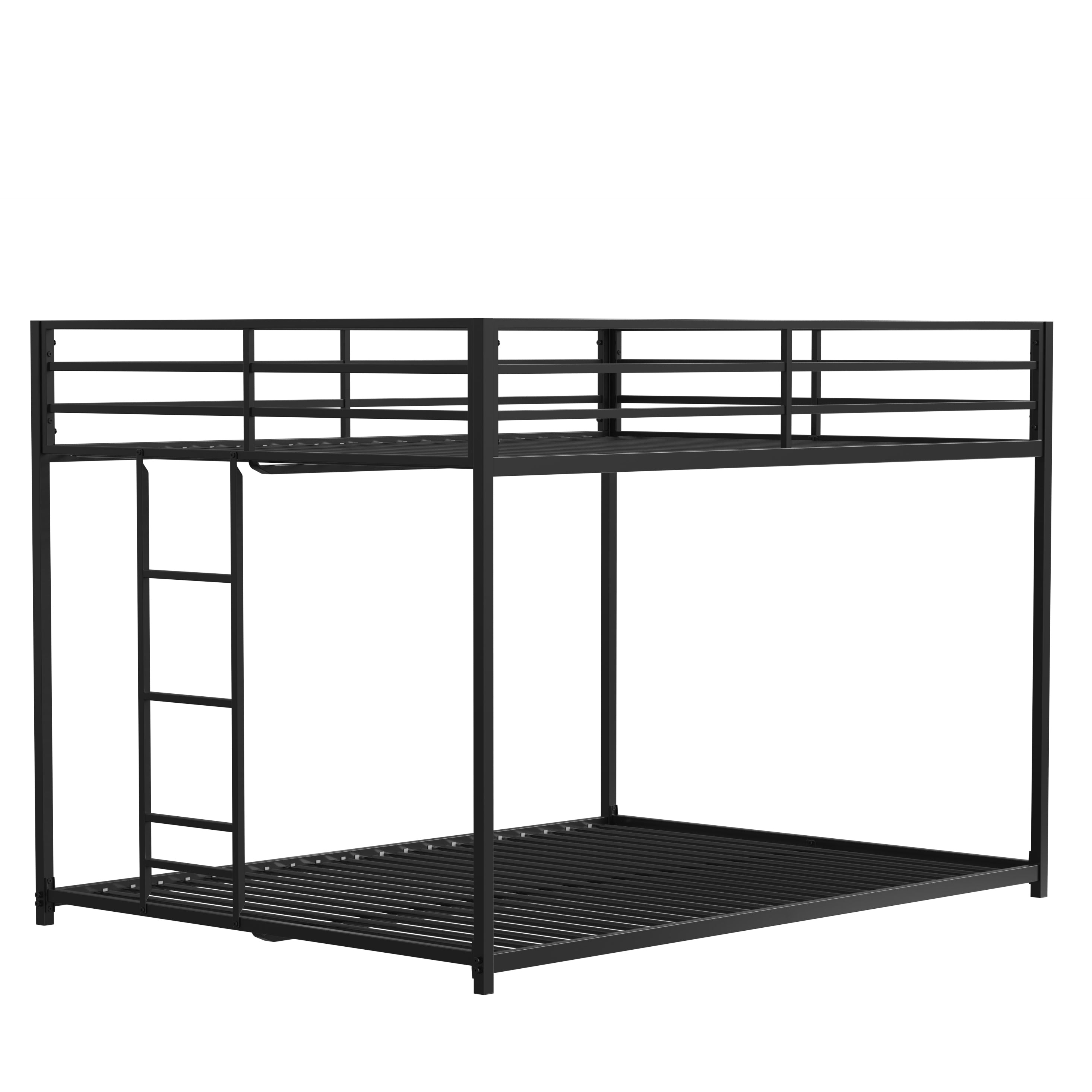 Adam Sturdy Full over Full Metal Bunk Black for Kids and Adult, Low Profile and Easy Climbing with Stable Ladder