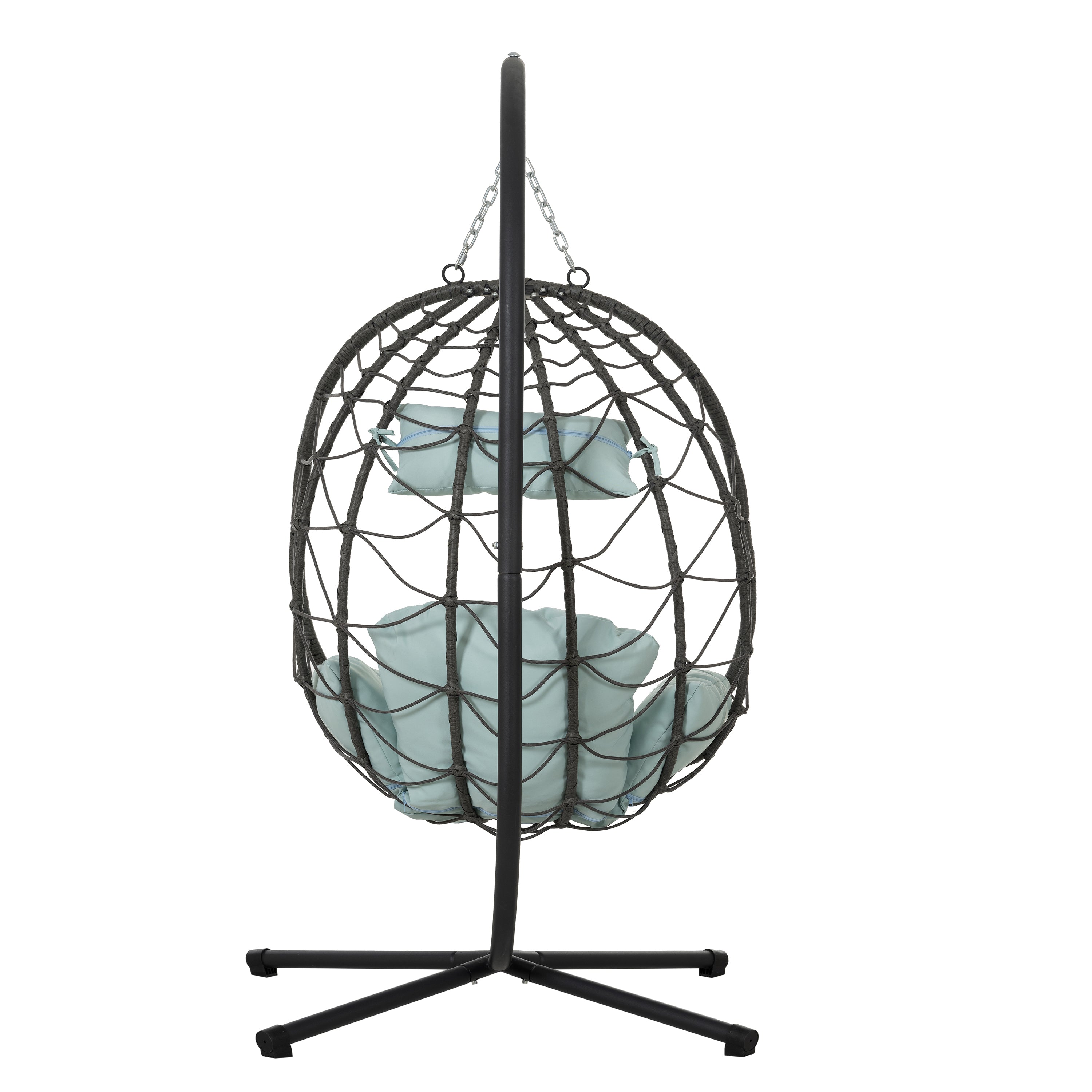 Egg Chair with Stand Indoor Outdoor Swing Chair Patio Wicker Hanging Egg Chair Hanging Basket Chair with Stand for Bedroom Living Room Balcony