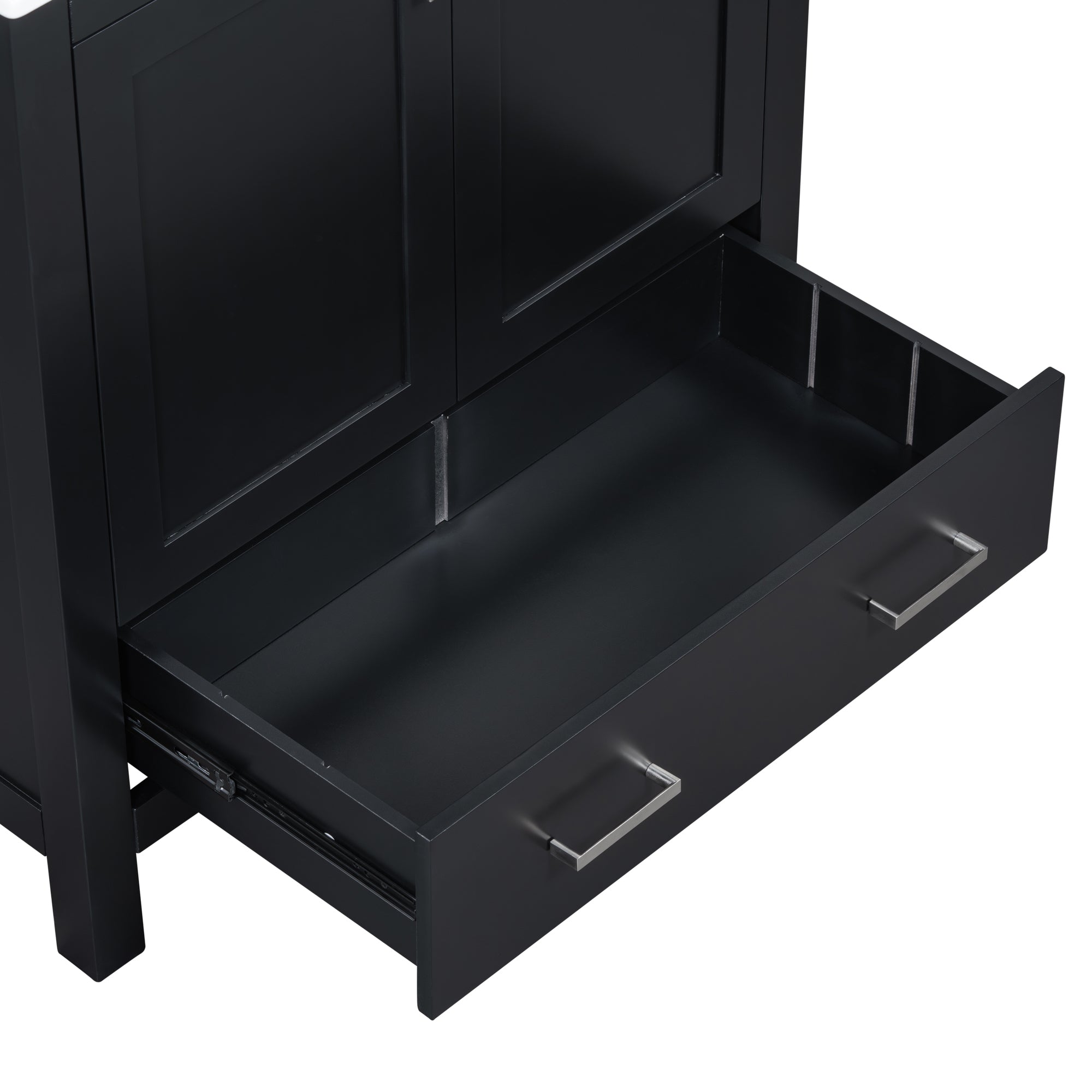 30" Black Bathroom Vanity with Single Sink, Combo Cabinet Undermount Sink, Bathroom Storage Cabinet with 2 Doors and a Drawer, Soft Closing, Multifunctional Storage, Solid Wood Frame