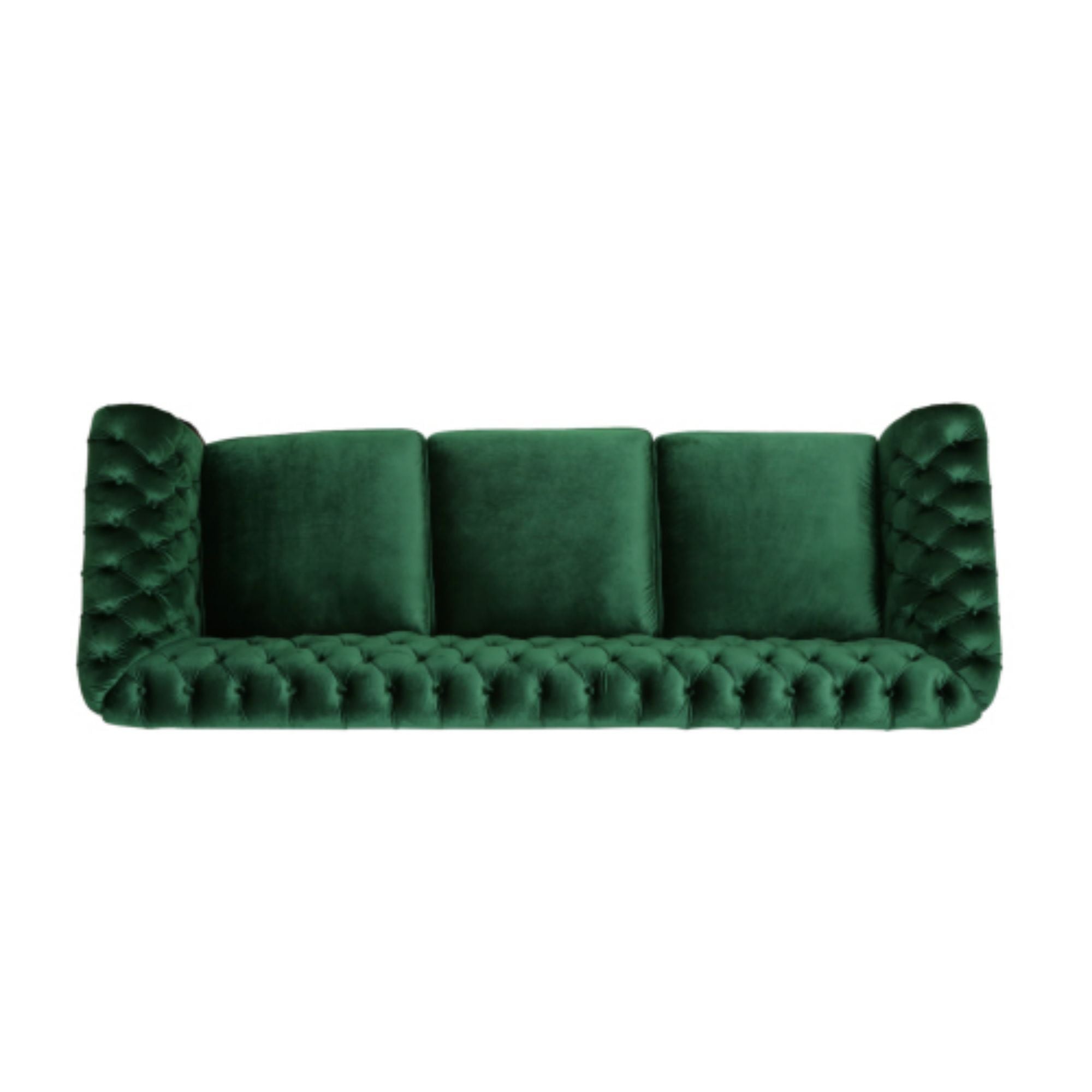 Durable 3-Seater Emerald Velvet Sofa, Combining Luxurious Comfort with Timeless Design, Perfect for Elegant Living Spaces, Featuring Plush Upholstery for Relaxation and a Touch of Sophisticated Style