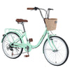 7 Speed City  Bike With  Basket , Steel Frame,Multiple Colors 22 Inch Girls Bicycle