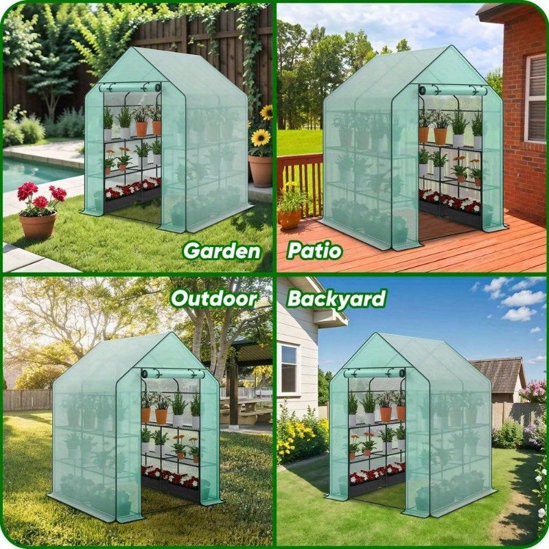 6 Shelves 3 Tiers Greenhouse Portable Mini Walk In Outdoor MINI Planter House