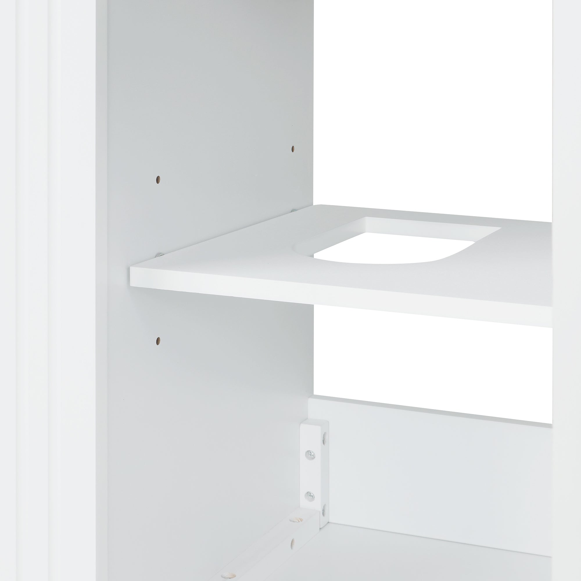 20" Bathroom Vanity with Sink, Bathroom Vanity Cabinet with Two-tier Shelf, Adjustable Shelf, Solid Wood and MDF, White