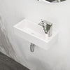 14.57x7.28 Inch White Ceramic Rectangle Wall Mount Bathroom Sink with Single Faucet Hole