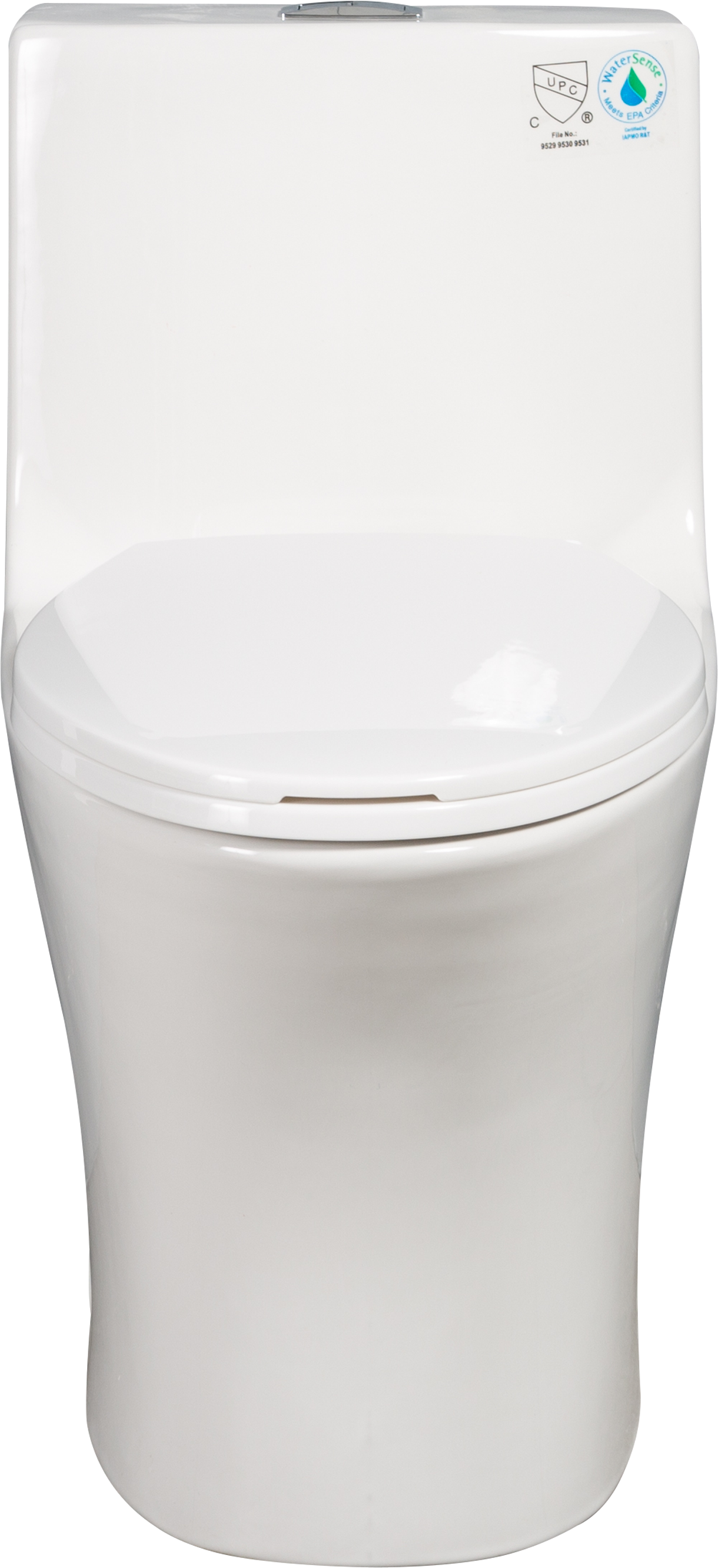 1.1/1.60 GPF Dual-Flush One Piece Toilet, Water-Saving Elongated Comfort Height Floor Mounted, Soft Closing Seat, 1000 Gram Map Flushing Score Toilet, Glossy White 23T02-GW