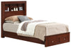 Elegant Twin Bed With Storage In Cherry Finish