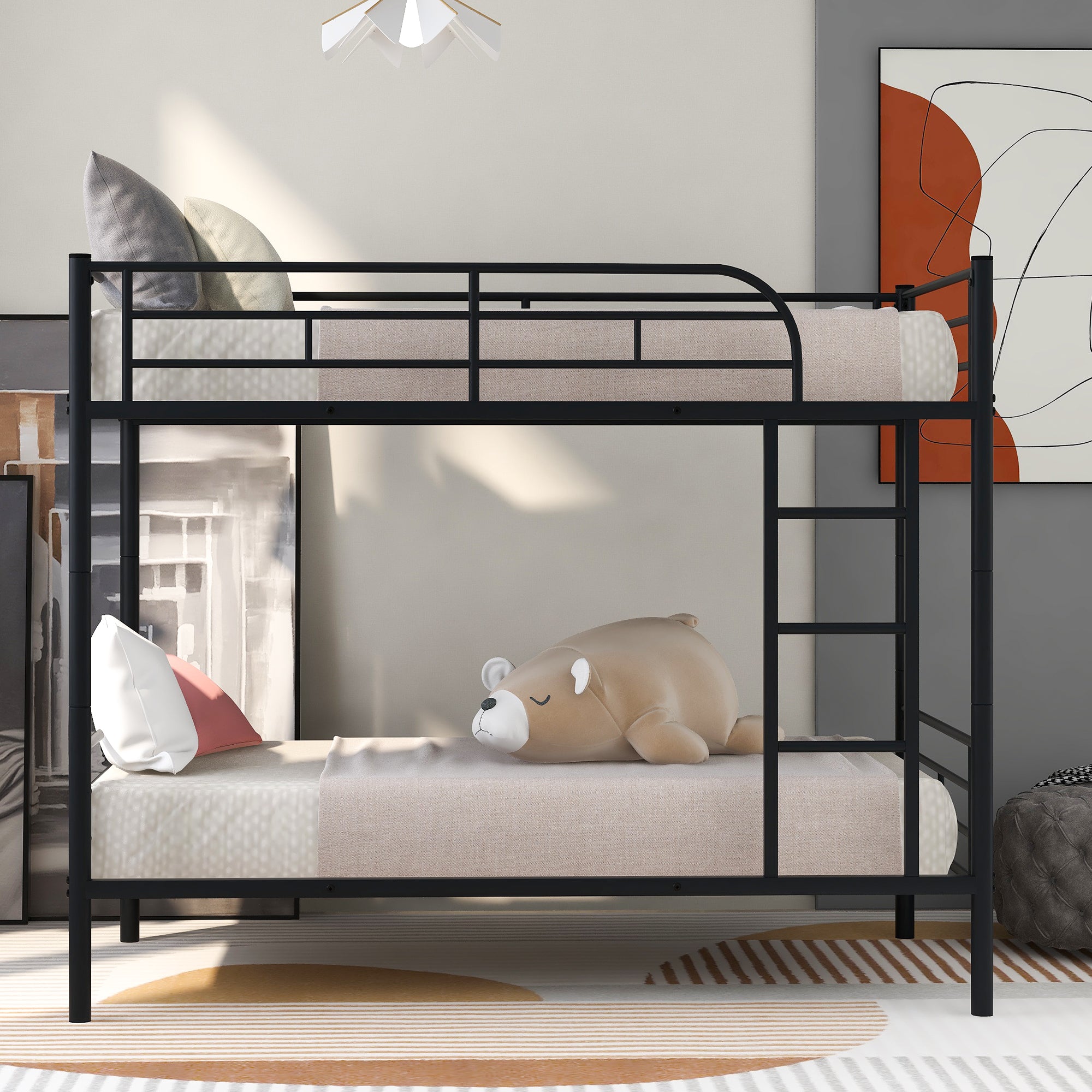 Twin Over Twin Metal Bunk Bed (Black) ( old sku: MF189201BAA )