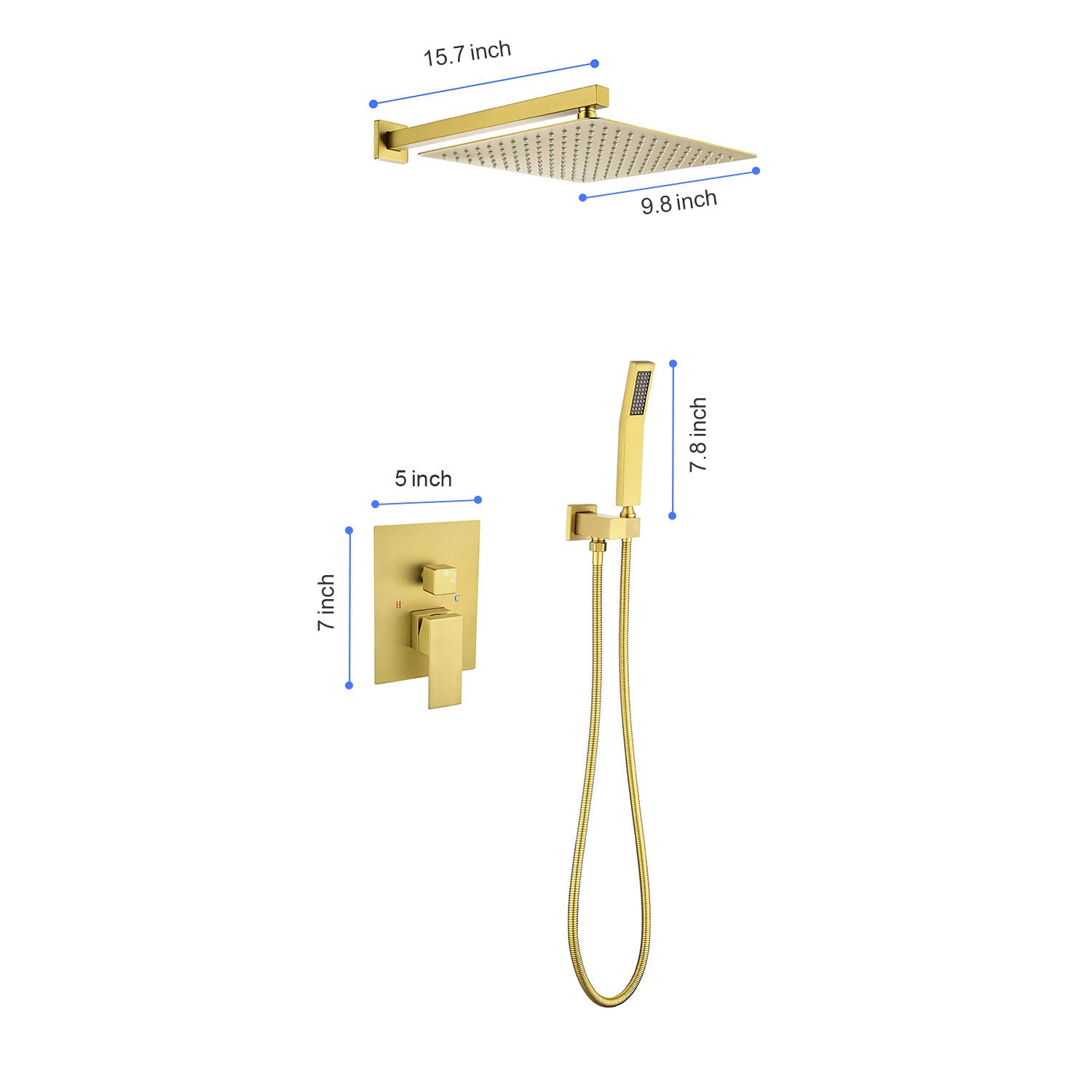 10" Rain Shower Head Systems Wall Mounted Shower