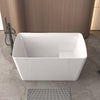 47-inch acrylic freestanding bathtub in gloss white, full front view