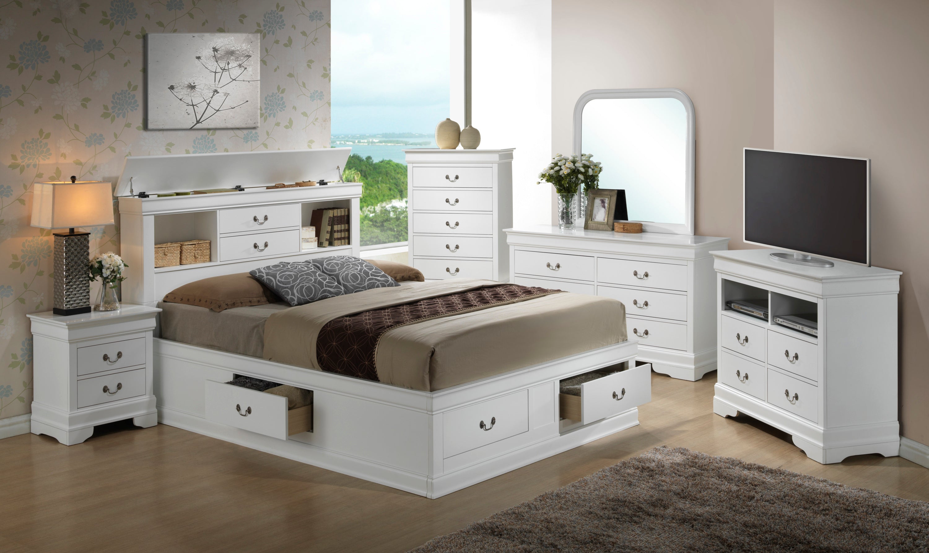 Elegant White Twin Storage Bed Design