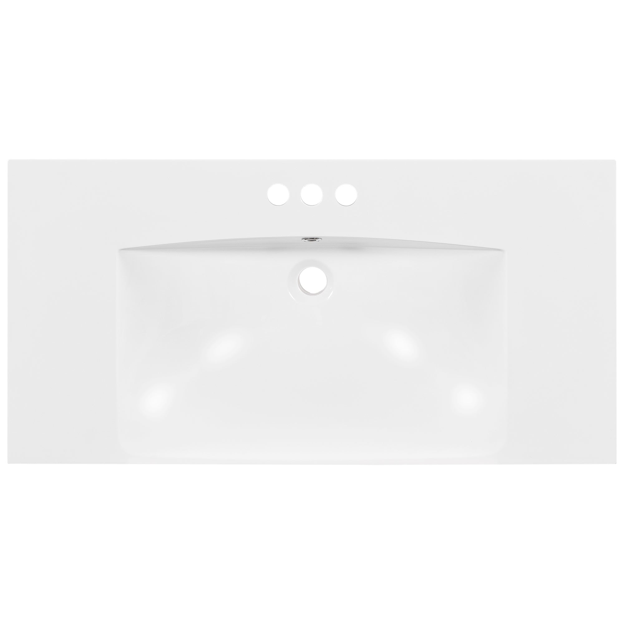 36" Single Bathroom Basin Sink, Vanity Top Only, 3-Faucet Holes, Resin (OLD SKU: WF310598AAK)