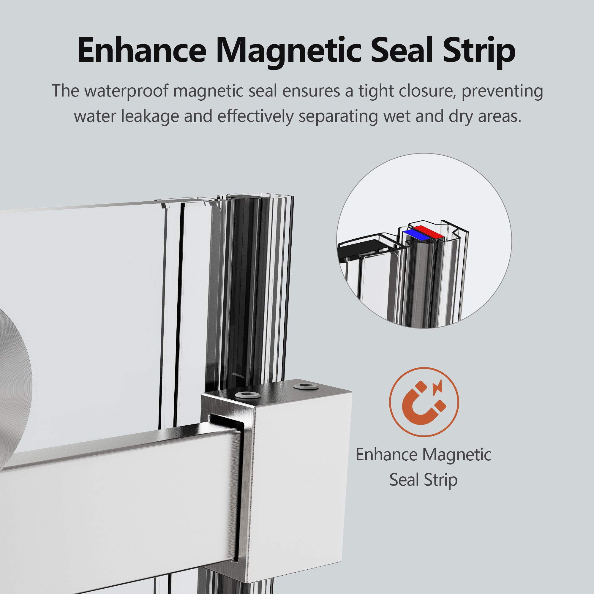 56-60 x 74 in Frameless Single Sliding Shower Door - Brushed Nickel view 2