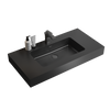 BB02-36-109, Integrated engineered quartz basin WITHOUT drain and faucet, matte black color