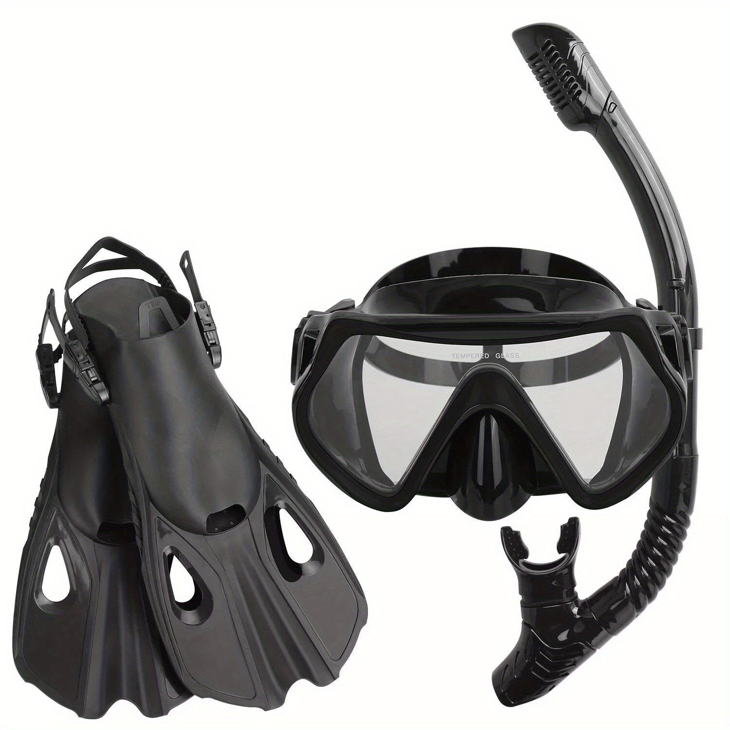 Mask Fin Snorkel Set with Adult Snorkeling Gear 180° Panoramic View Diving Mask Large-XL