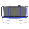 12FT Trampoline with Basketball Hoop,  ASTM Approved Reinforced Type Outdoor Trampoline with Enclosure Net