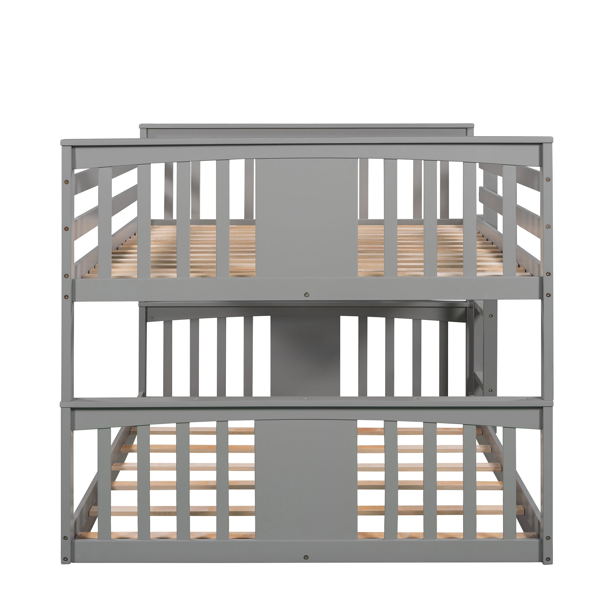 Full Over Full Bunk Bed with Ladder, Gray (Old SKU :LP000207AAE)