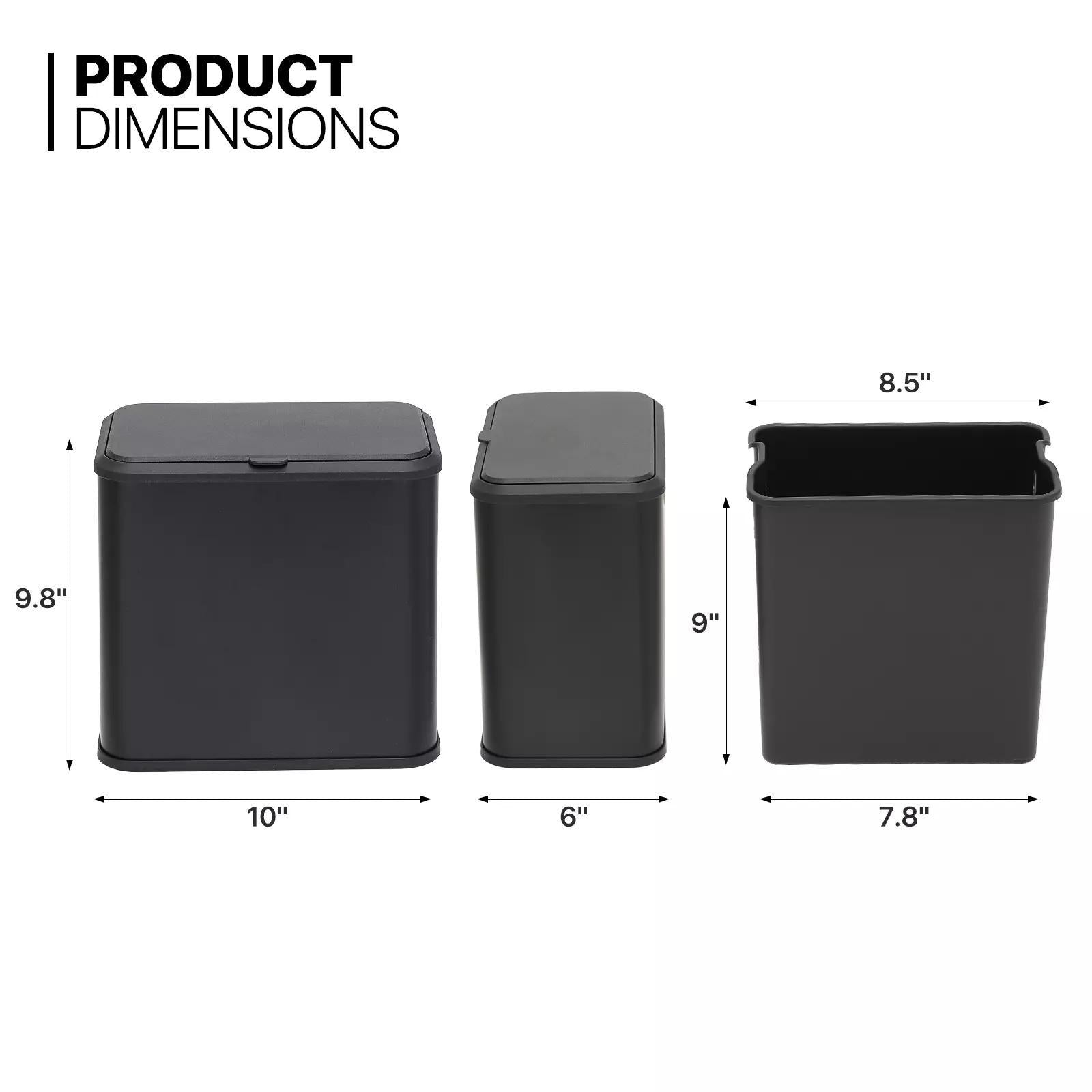 1.3 Gallon Hanging Trash Can – Anti-Oil Kitchen & Bathroom Garbage Bin with Lid