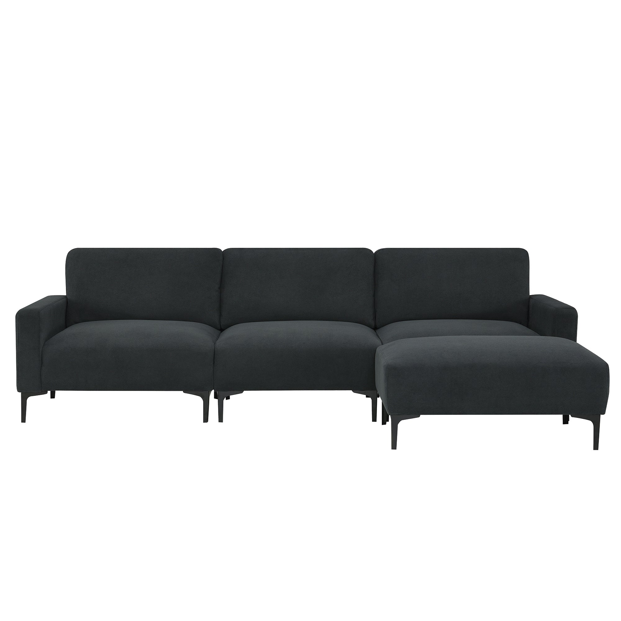 [VIDEO provided] [New] 103.5*59" Modern L-shaped Sectional Sofa, 4-seat Velvet Fabric Couch Set with Convertible Ottoman,Freely Combinable Sofa for Living Room, Apartment, Office,Apartment,2 Colors