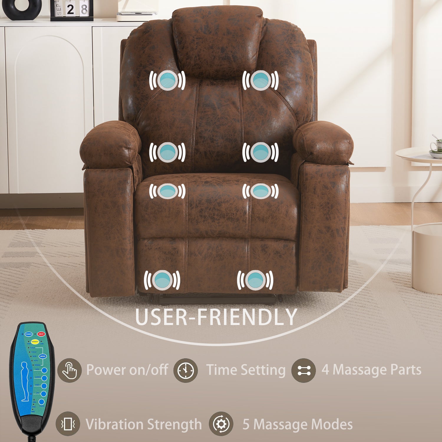 Power Lift Recliner Chair with Massage  Elderly, Overstuffed Wide Recliners, Heavy Duty and Safety Motion Reclining Mechanism