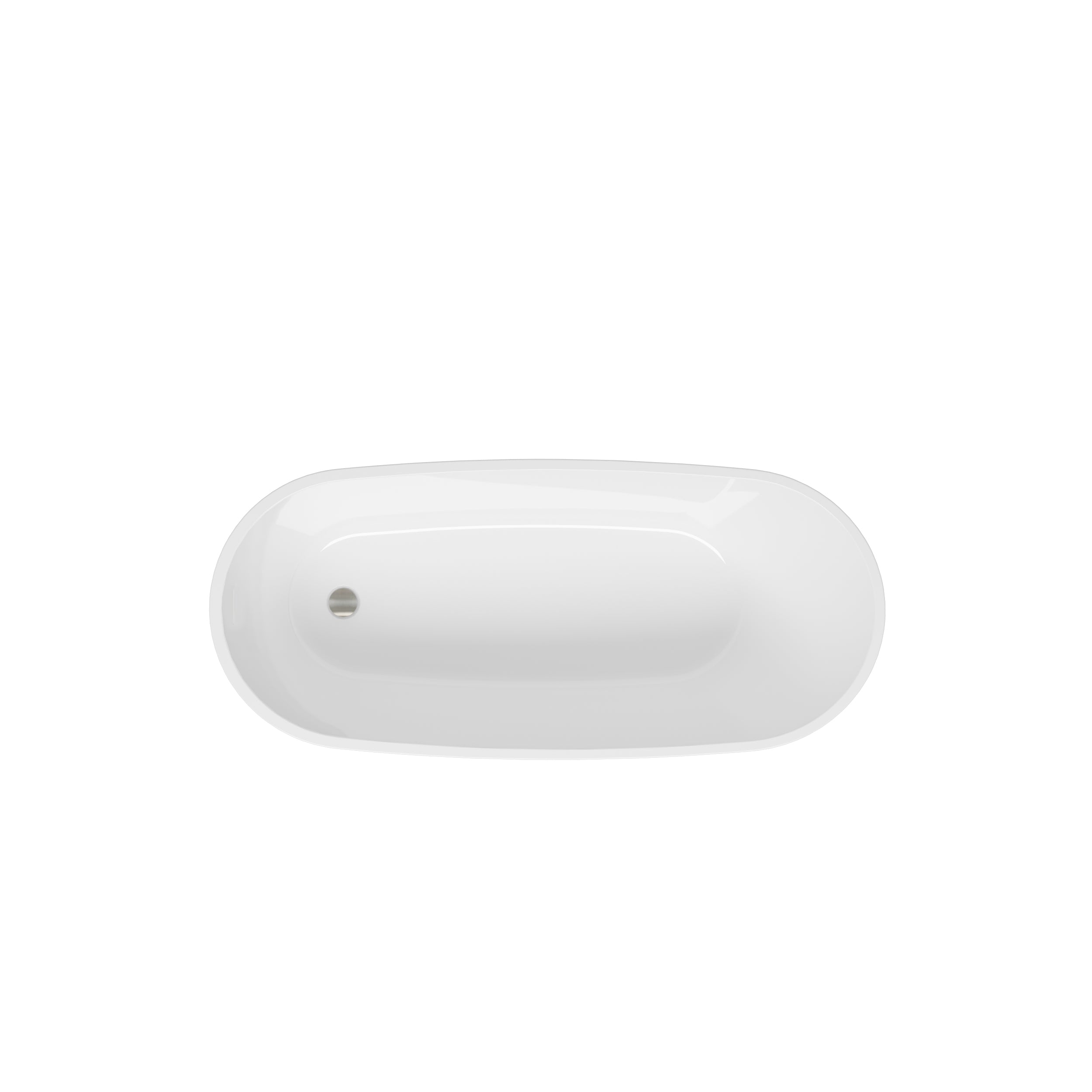 67'' Acrylic Freestanding Soaking Bathtub with Integrated Slotted Overflow and Brushed Nickel Toe-tap Drain, cUPC C ertified, 02141-BN