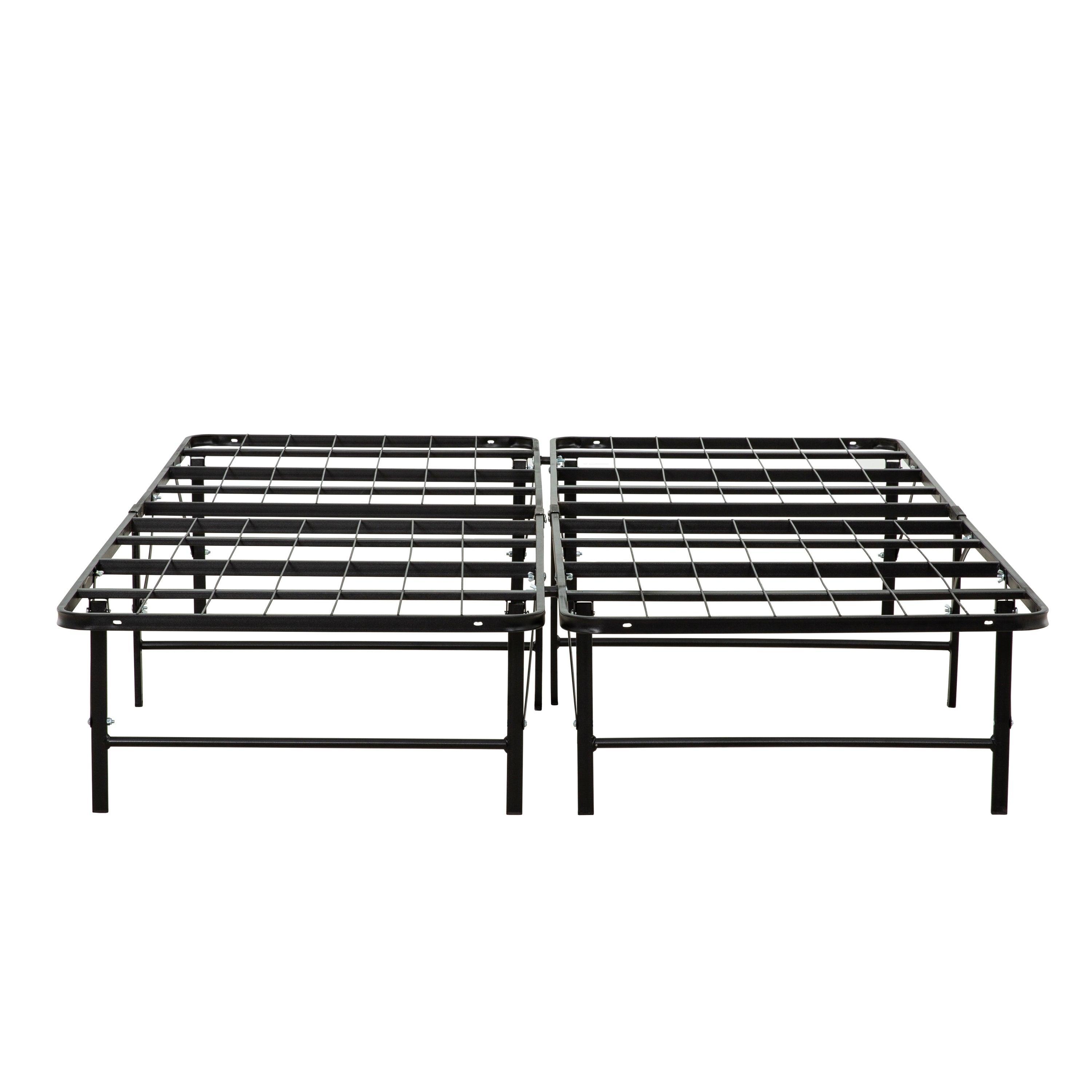 Metal Mattress Foundation Bed Frame, Queen Size Bed Base, Bedroom Furniture, Black