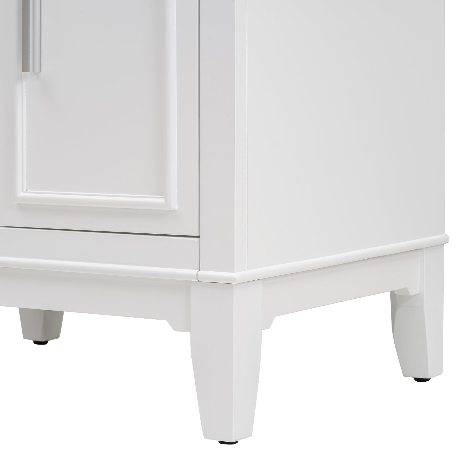 24" Bathroom Vanity with Sink, Bathroom Vanity Cabinet with One Flip Drawer and Doors, Solid Wood and MDF, White