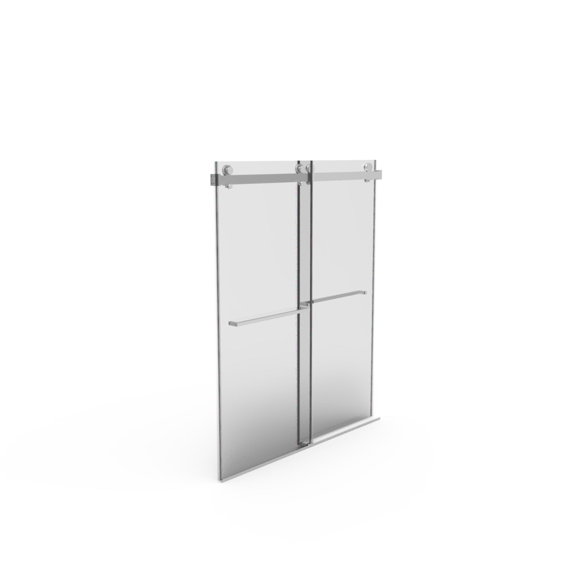 56"-60"W x 76"H Frameless Shower Door, Double Sliding Shower Door, 3/8'' (10mm) Clear Tempered Glass Shower Enclosure with Square Rail,Double Side Easy Clean Coat,Brushed Nickel Finished With Buffer