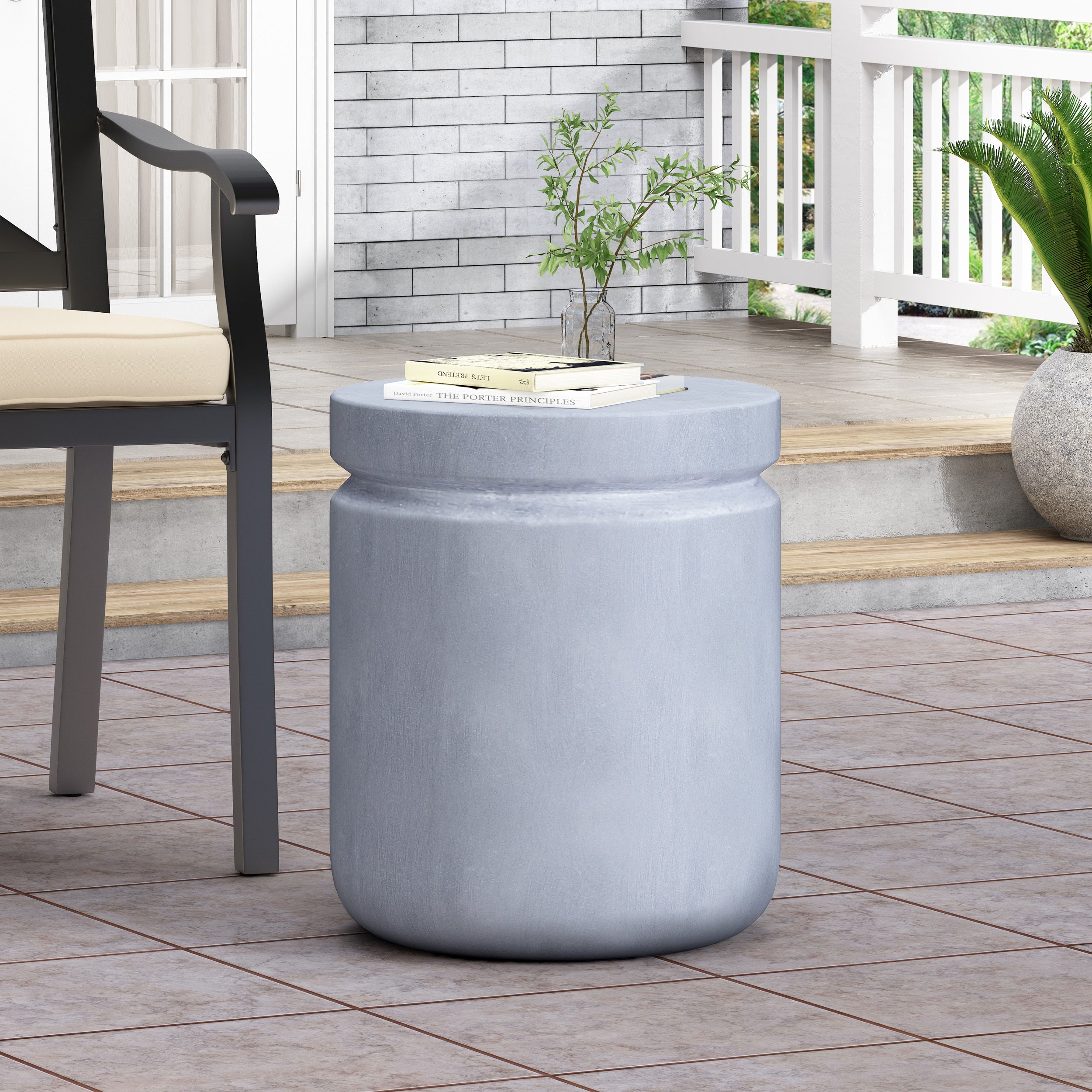 Outdoor Concrete End Table