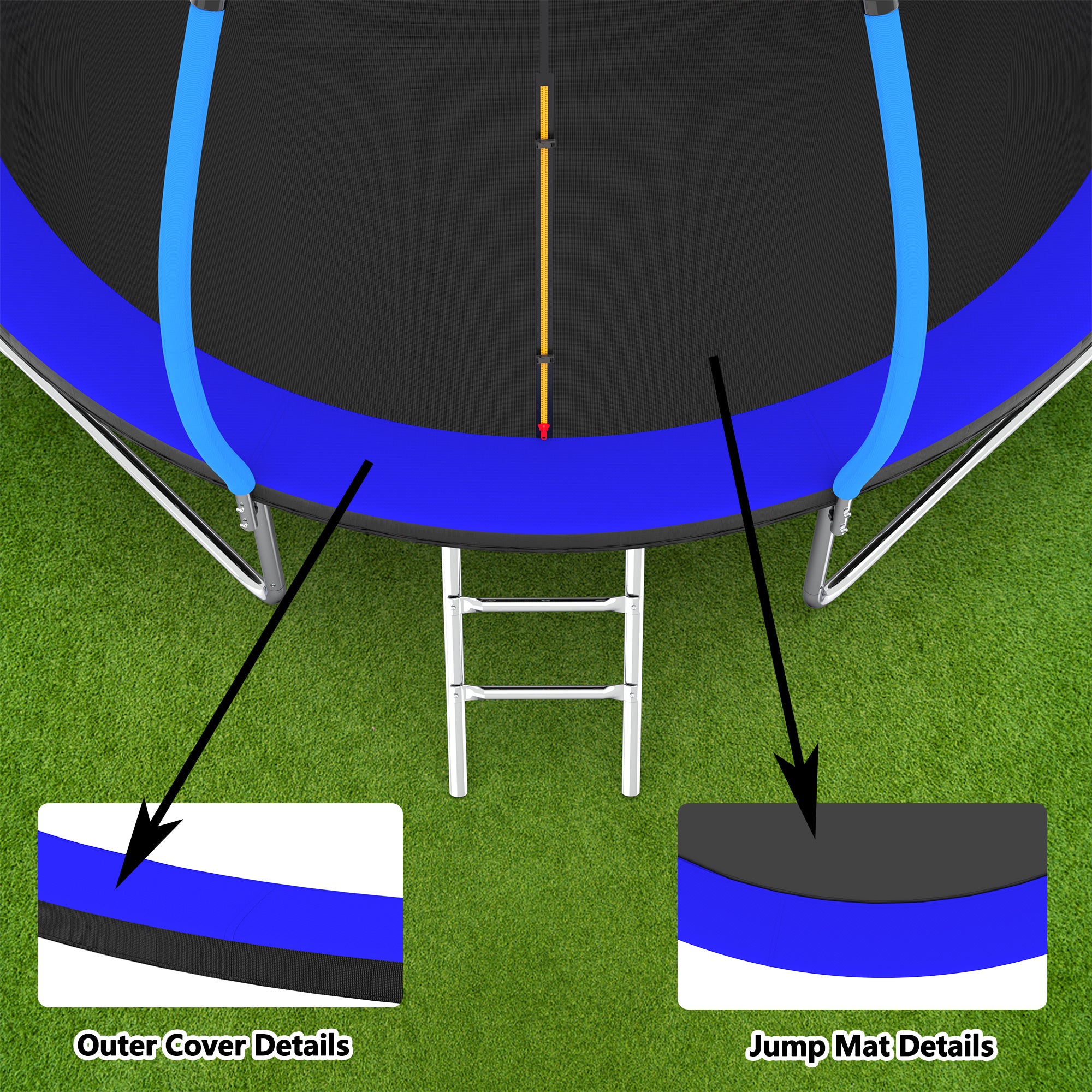 14FT Trampoline with Enclosure - Recreational Trampolines with Ladder, ASTM Approval Outdoor Trampoline for Kids