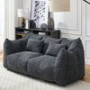Two-person square bean bag recliner sofa, foam-filled, front view