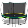 YC 12FT Recreational Trampolines with Enclosure for Kids and Adults with Patented Fiberglass Net Poles Pumpkin- Green