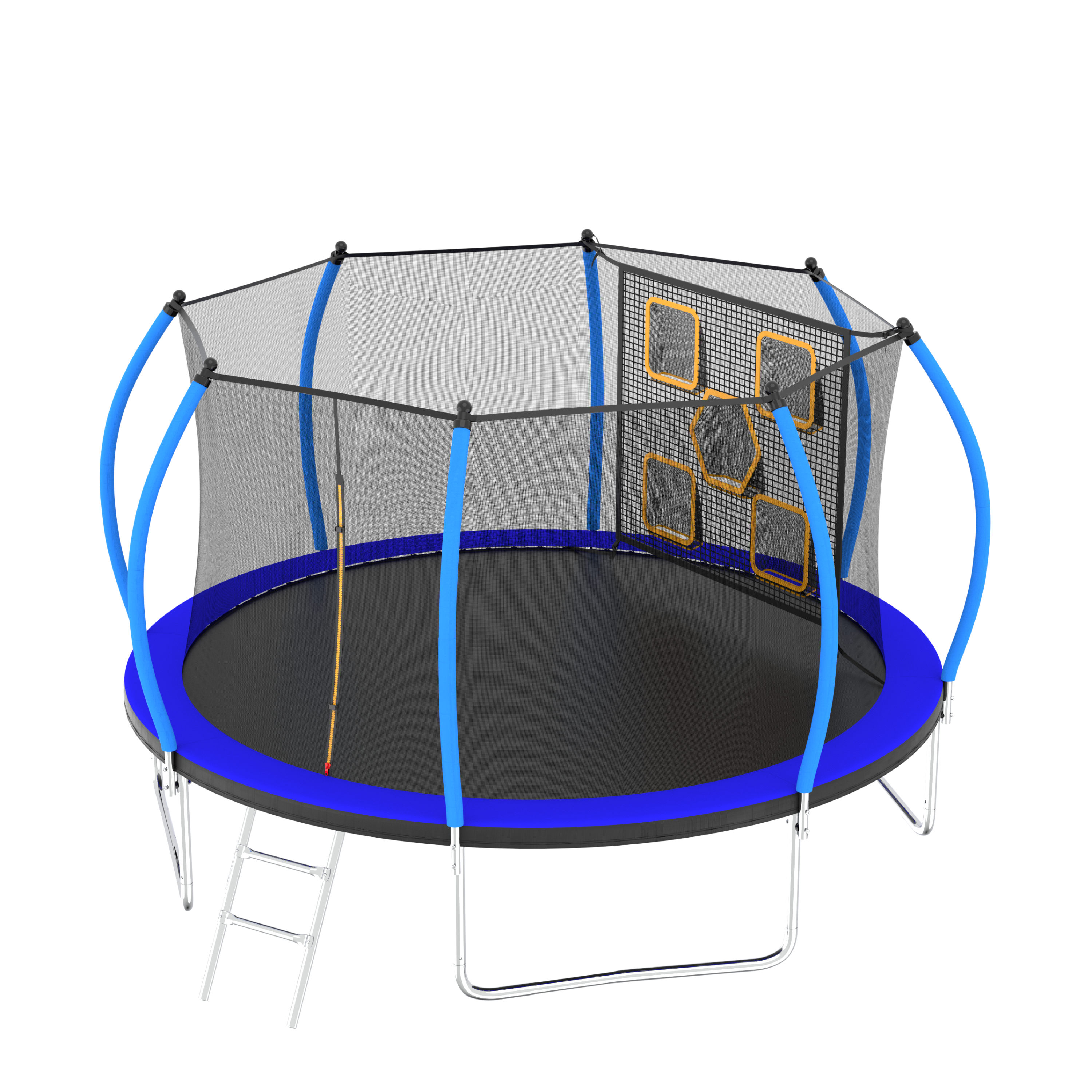 12FT Trampoline with Enclosure - Recreational Trampolines with Ladder, ASTM Approval Outdoor Trampoline for Kids