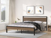 Ceres Metal Bed, Black with Cinnamon Wood Headboard&Footboard, King