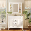 36 inch modern single-sink bathroom vanity with mirror cabinet, front view