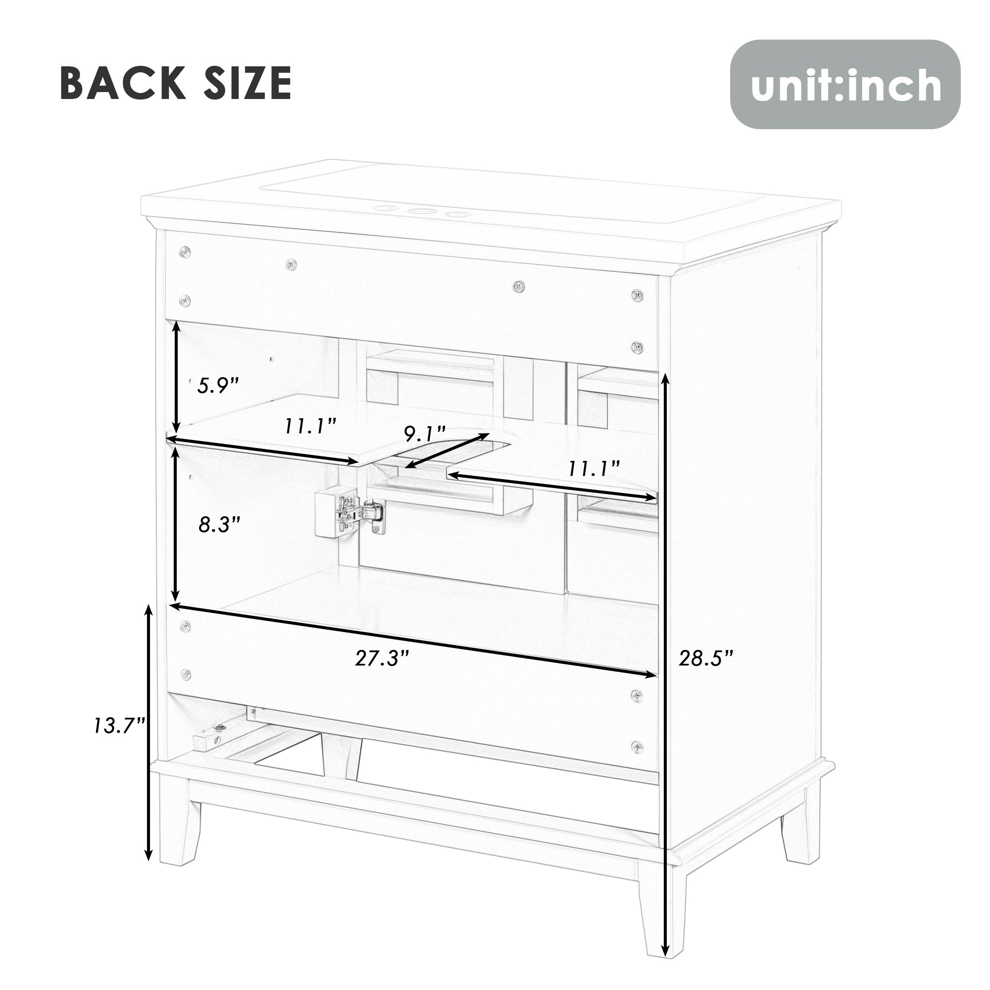 30" Bathroom Vanity with Sink Combo, Multi-functional Bathroom Cabinet with Doors and Drawer, Solid Frame and MDF Board, Green (Old Sku:SY999606AAC)