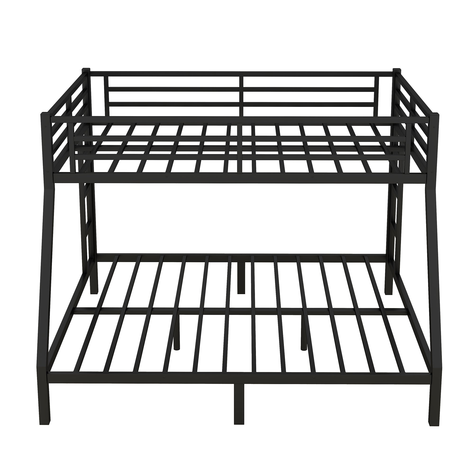 Metal Full XL over King Bunk Bed for Teens and Adults,Space-Saving/Noise Reduced/No Box Spring Needed, Black