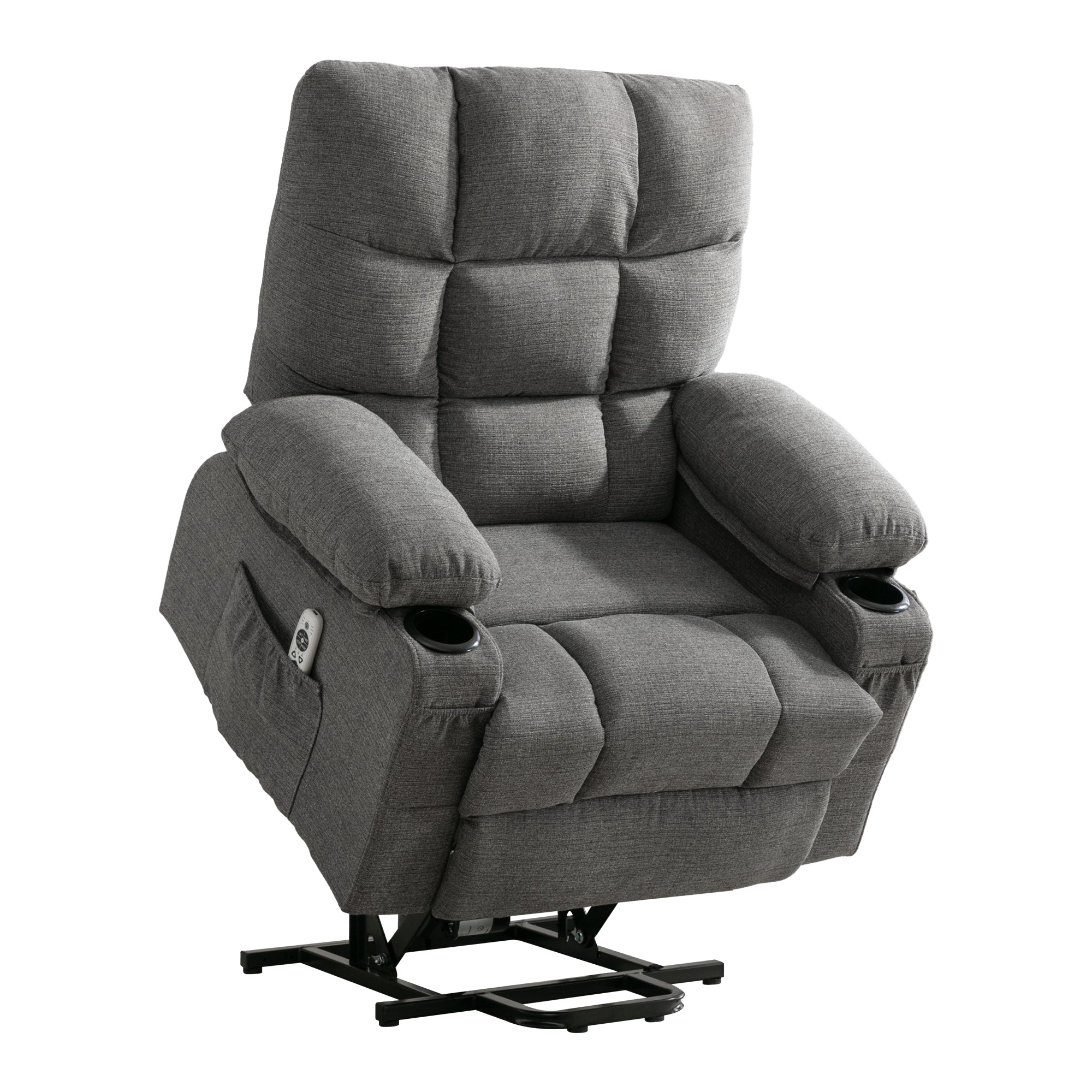 Power Lift Recliner Chair Recliners for Elderly with Heat and Massage Recliner Chair for Living Room with Infinite Position and Side Pocket,USB Charge Port.SMOKYGREY