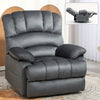 Large Manual Recliner Chair in Fabric for Living Room, Grey