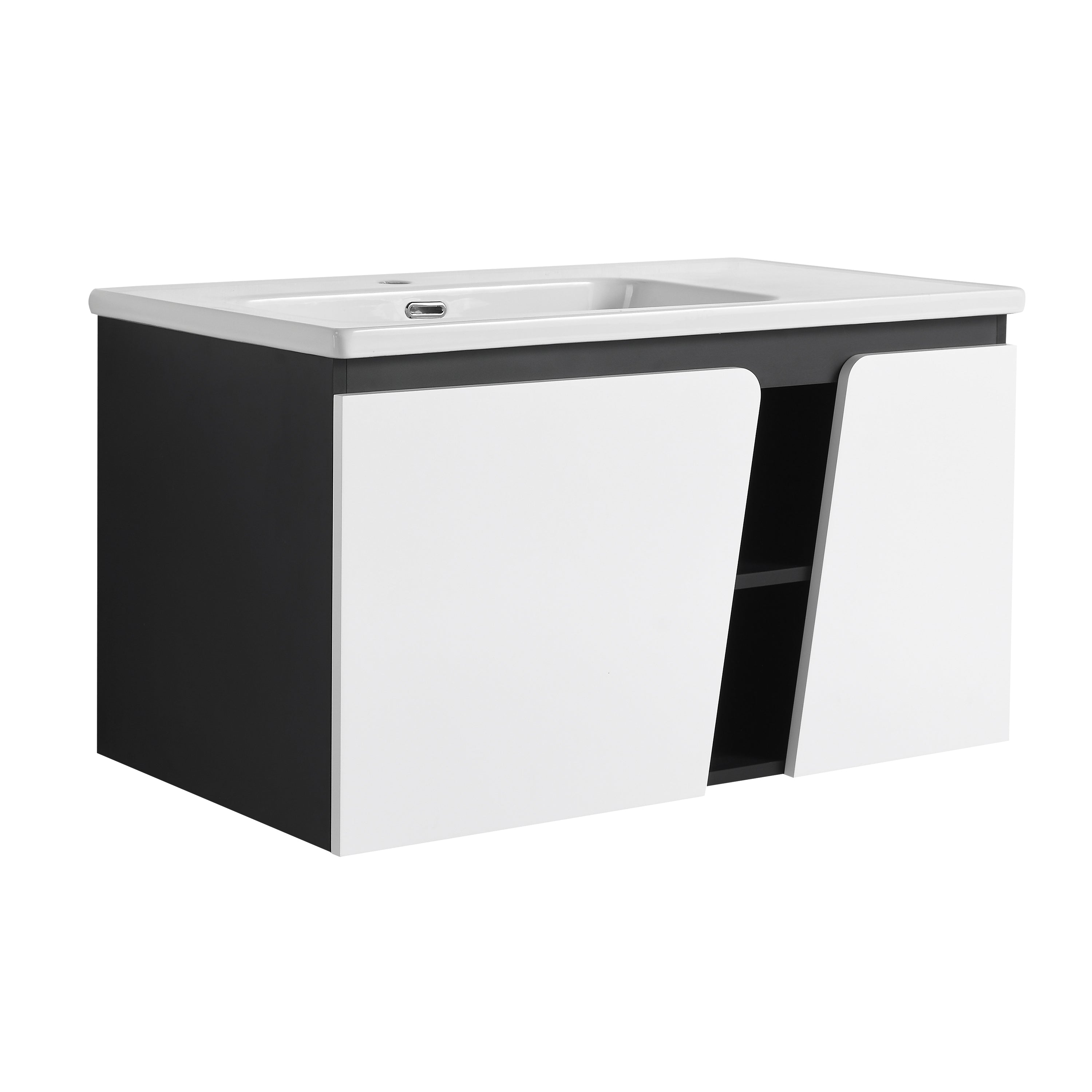 36'' Floating Wall-Mounted Bathroom Vanity With Ceramic Basin & Soft-Close Cabinet Door