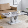 Modern luxury imitation marble light gray tea table,coffee table, paired with silver stainless steel decorative strips.  Computer desk. Game table. CT-1280