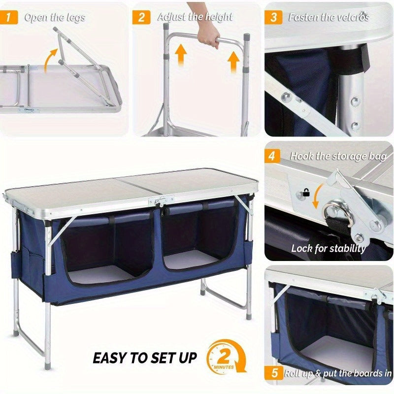 Camping Kitchen Station Outdoor Camping Tables Portable Camp Cook Table