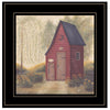 "Folk Art Outhouse II" by Pam Britton, Ready to Hang Framed Print, Black Frame