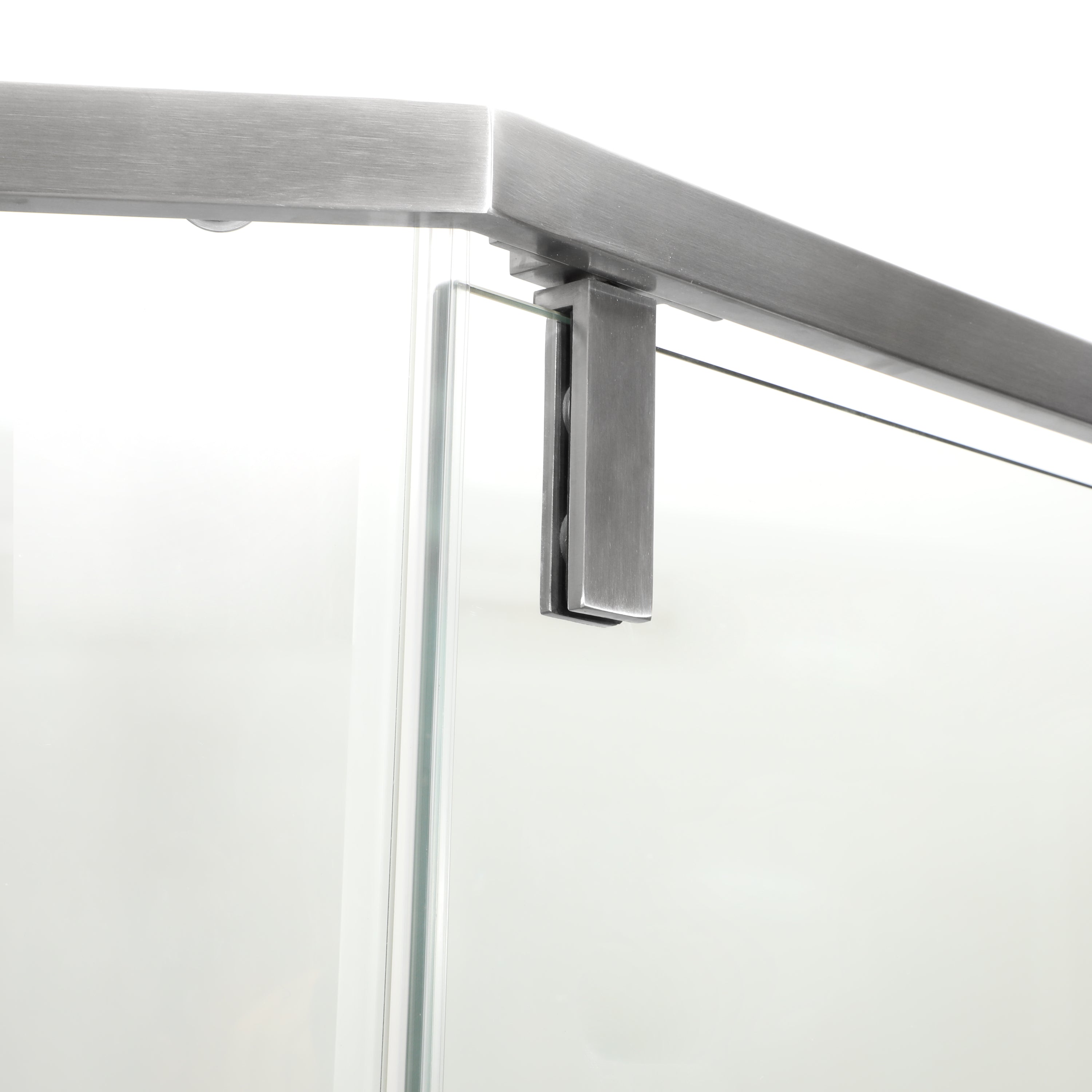 Shower Door 34-1/8"W x 72"H Semi-Frameless Neo-Angle Hinged Shower Enclosure, Brushed Nickel