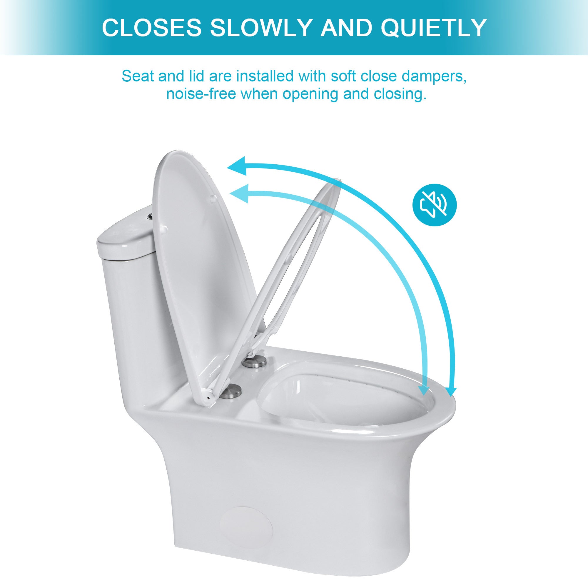 Ceramic One Piece Toilet,Dual Flush with Soft Clsoing Seat