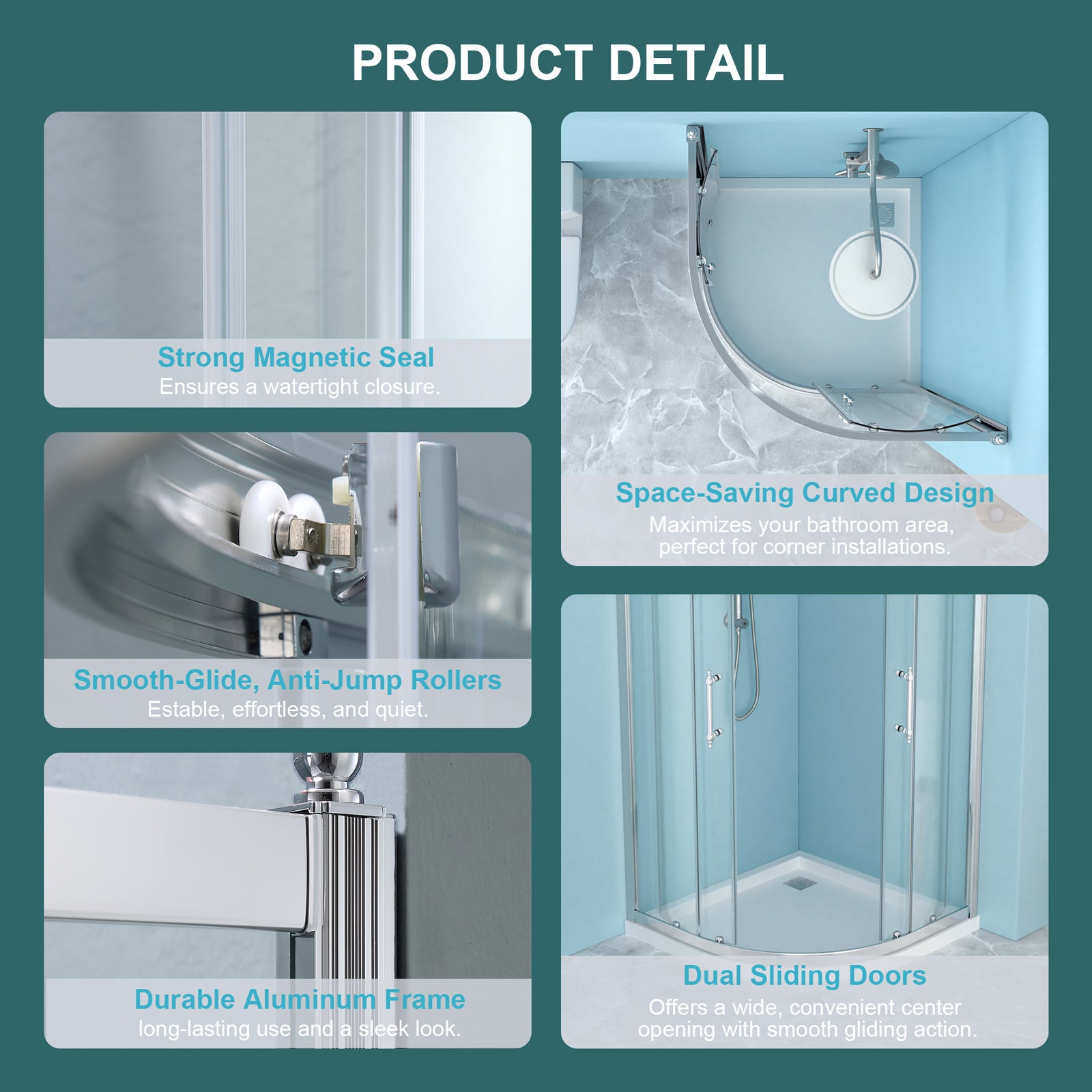 36 x 72 in Framed Tub Shower Enclosure - 36 x 72 in / Chrome view 6