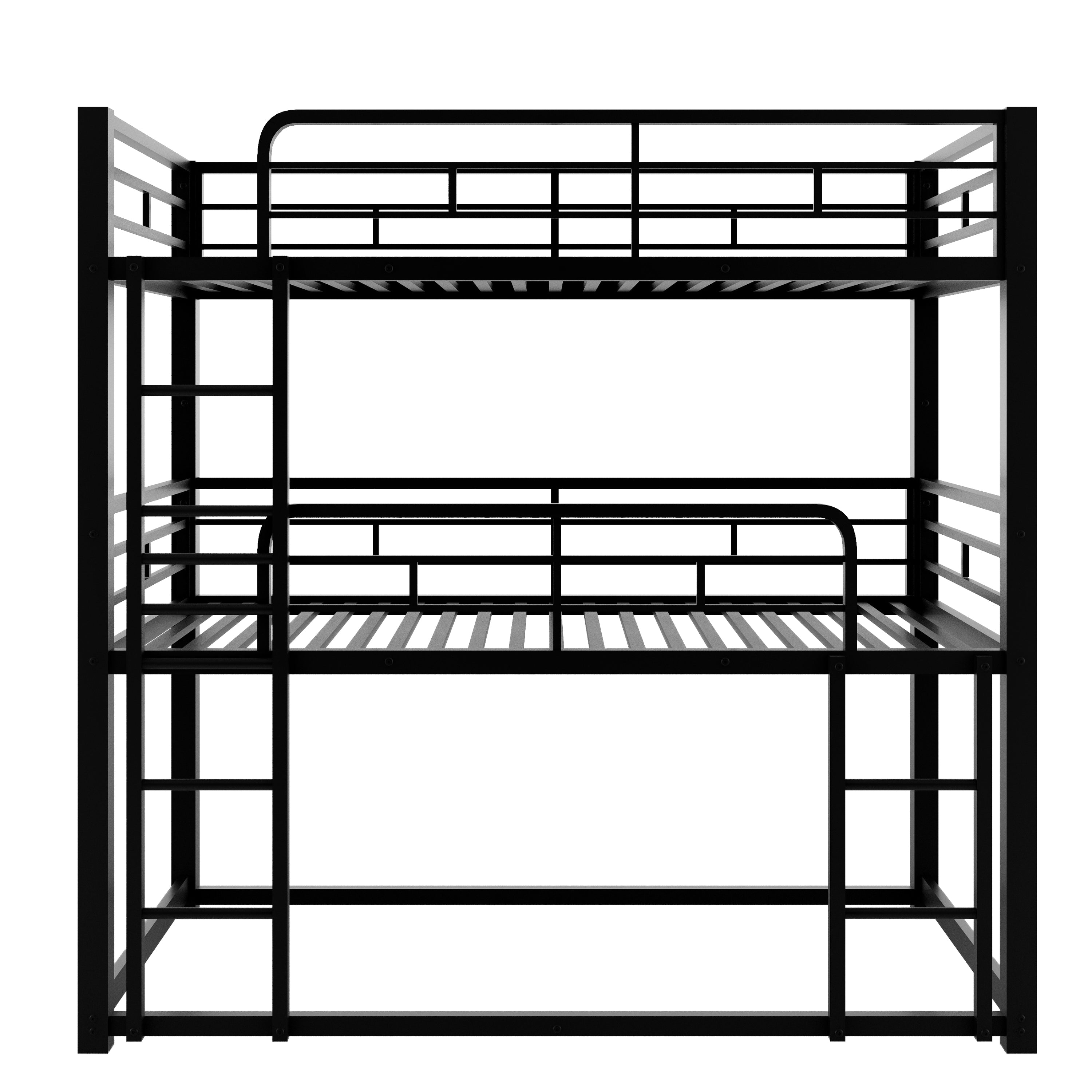 Metal Twin Size Triple Bunk Bed, Black(Old SKU: SM000230AAB-1)