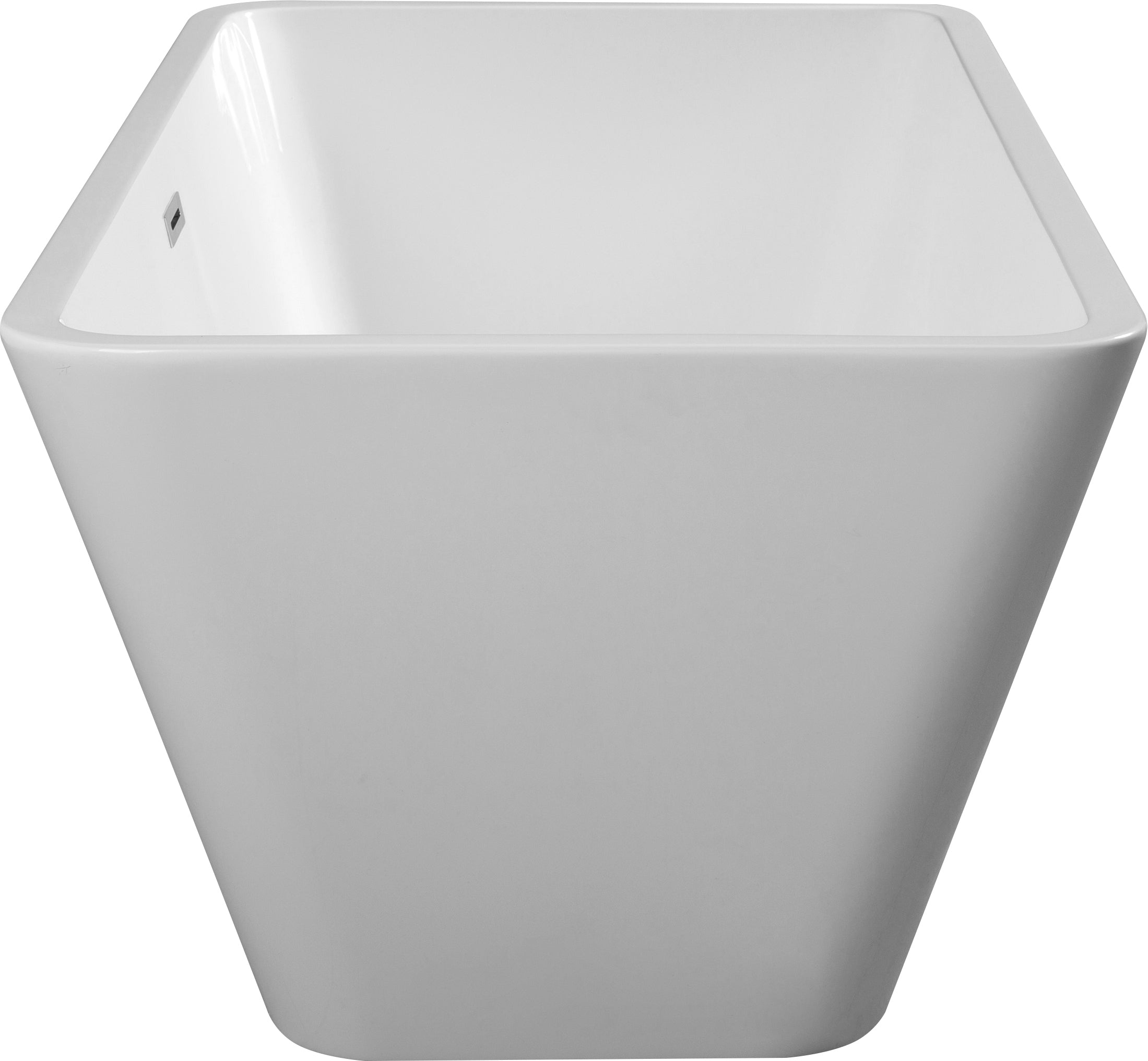 59"L x 30"W x 23"H Acrylic Rectangular Freestanding Bathtub, Contemporary Soaking White Tub with Brushed Nickel Overflow and Pop-up Drain, cUPC Certified, Glossy White 23A01-60