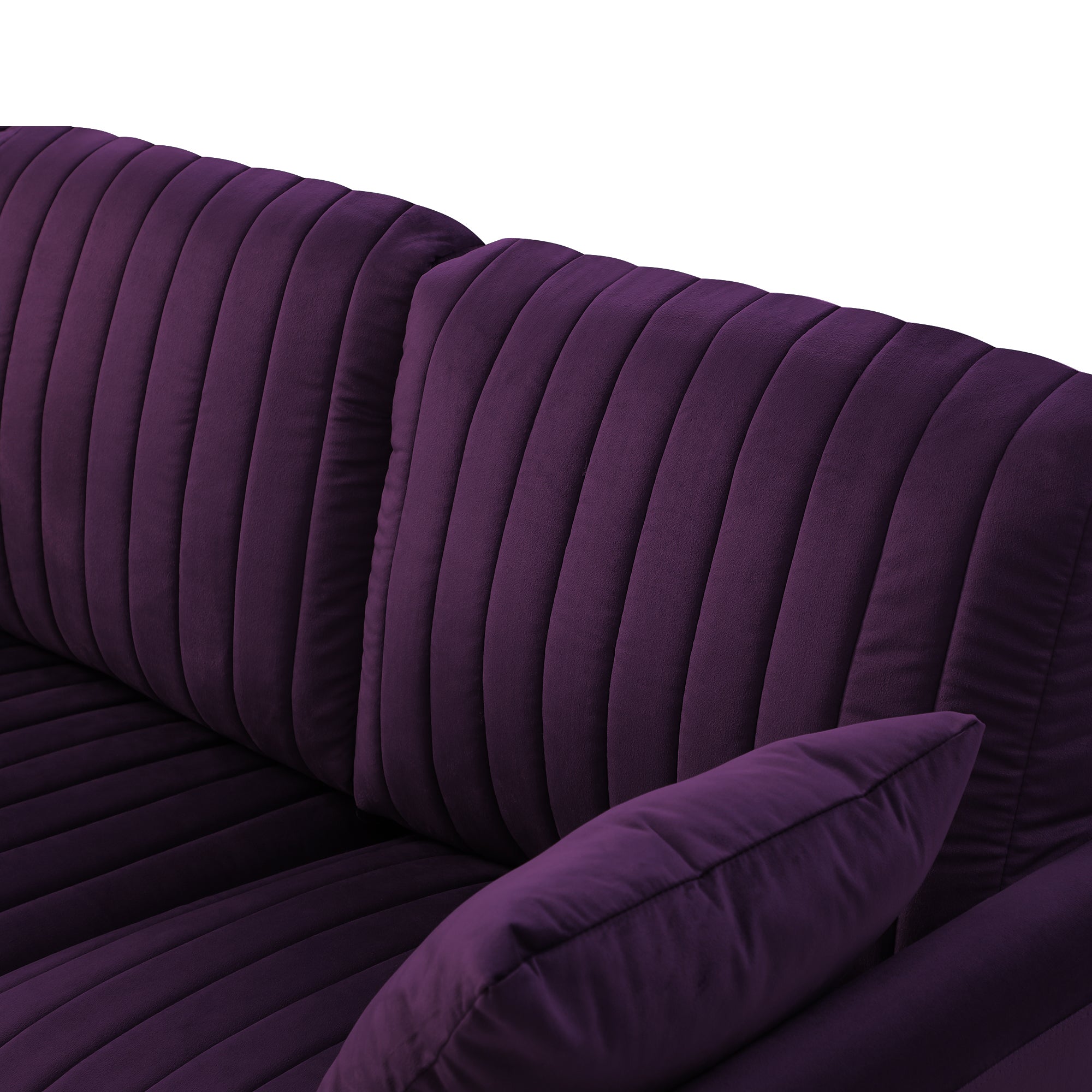 Purple sofa without armrests, not sold separately, needs to be combined with other parts or multiple seats.